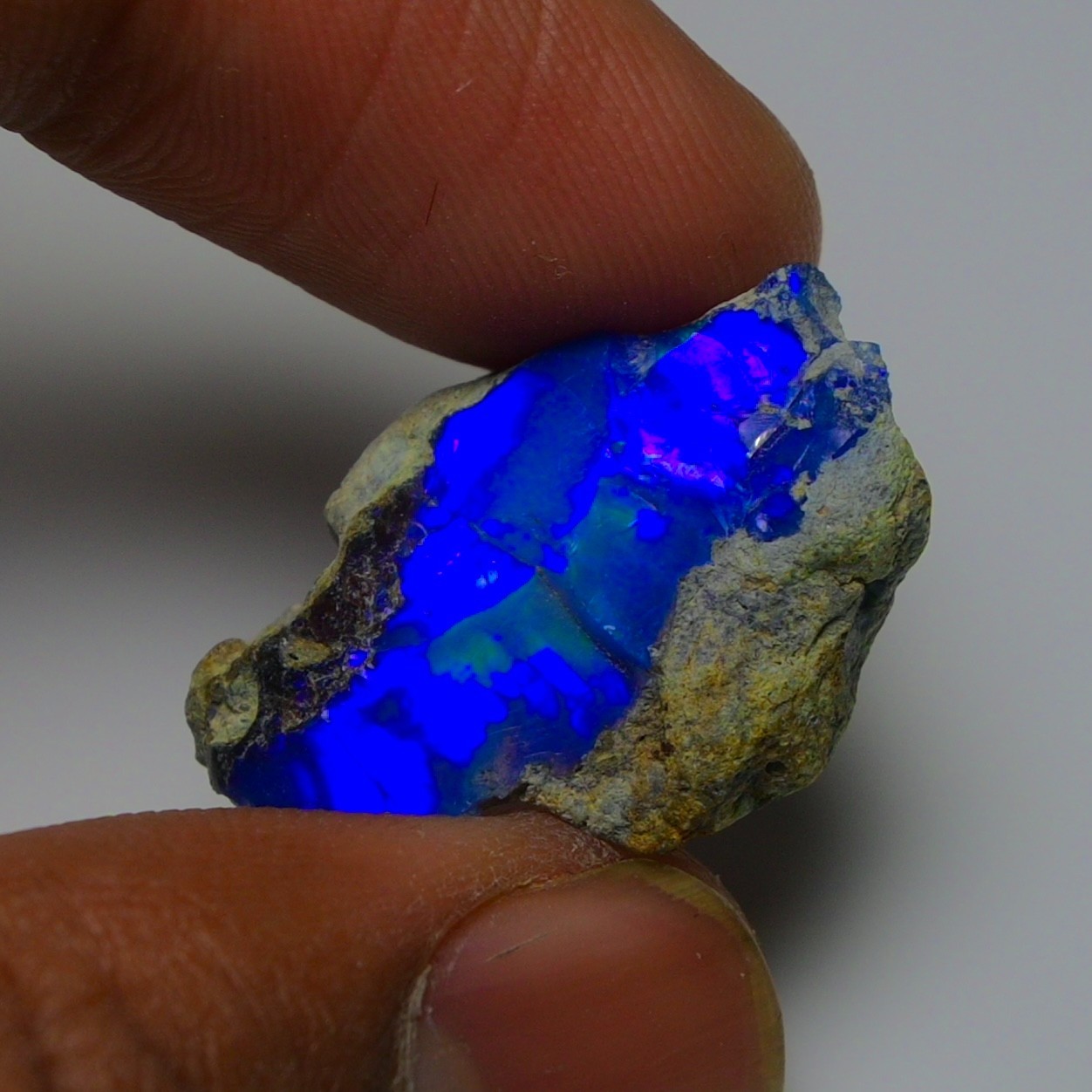 13.65 Ct Natural Blue Ethiopian Opal Rough - Ideal for Jewelry - Smoked Opal Raw