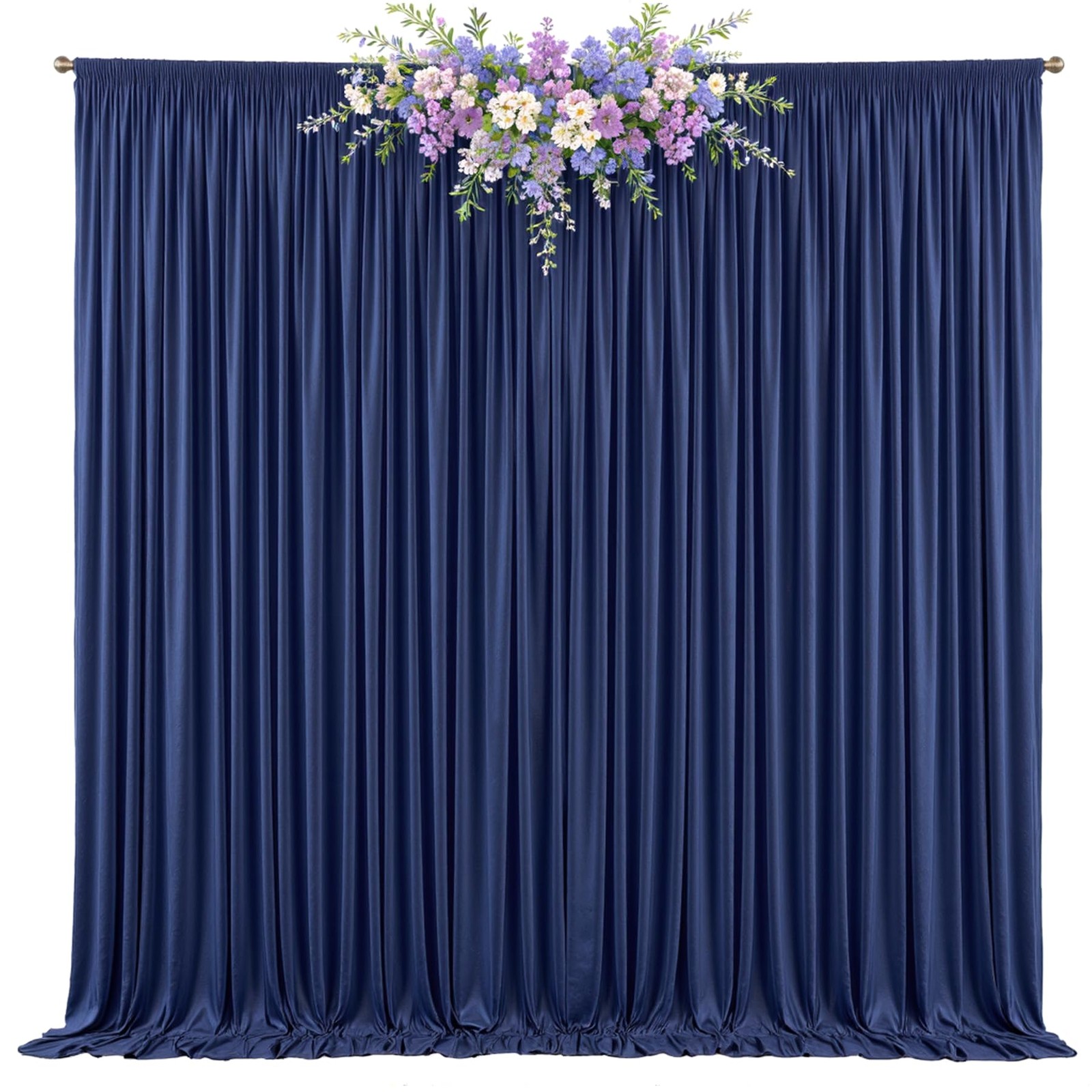 10x8 Ft Photo Backdrop Curtains Navy Blue WrinkleFree Polyester Drapes 2 PCS