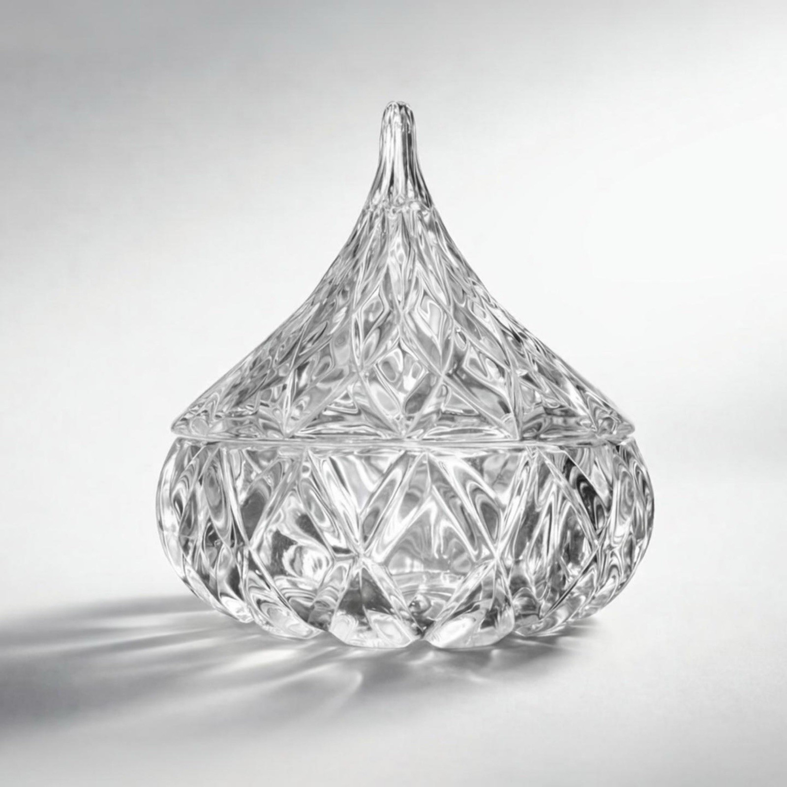 Vintage Crystal Candy Dish with Lid Hershey’s Kiss Dish