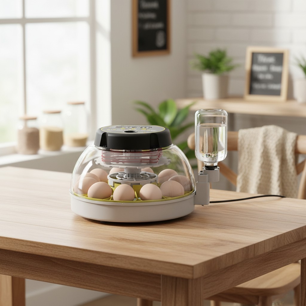 Automatic 12 Egg Incubator with Humidity Level & Egg Candler - Reliable Hatching