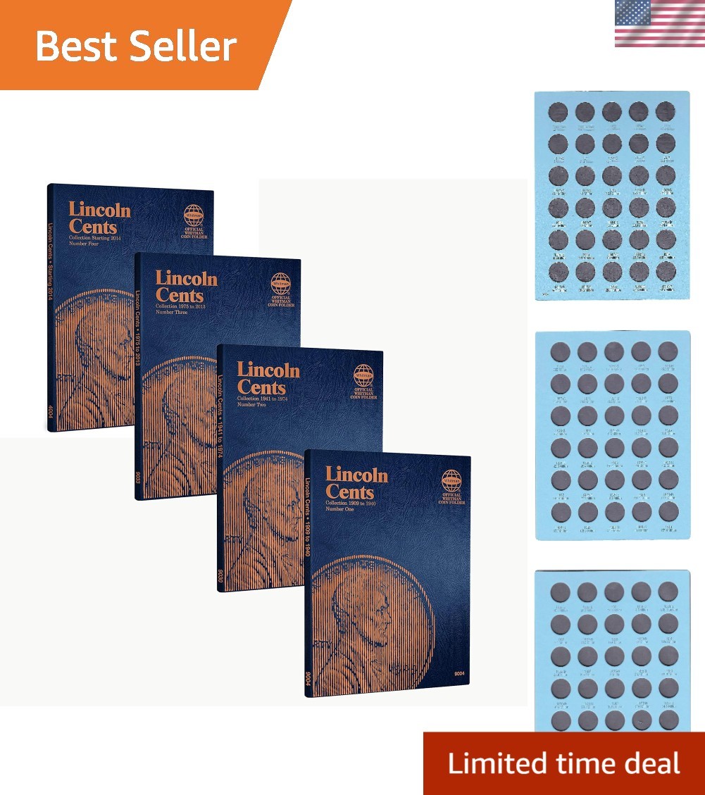 Lincoln Cent Coin Folder Four Volume Set 1909 - Date 9004, 9030, 9033, 4004