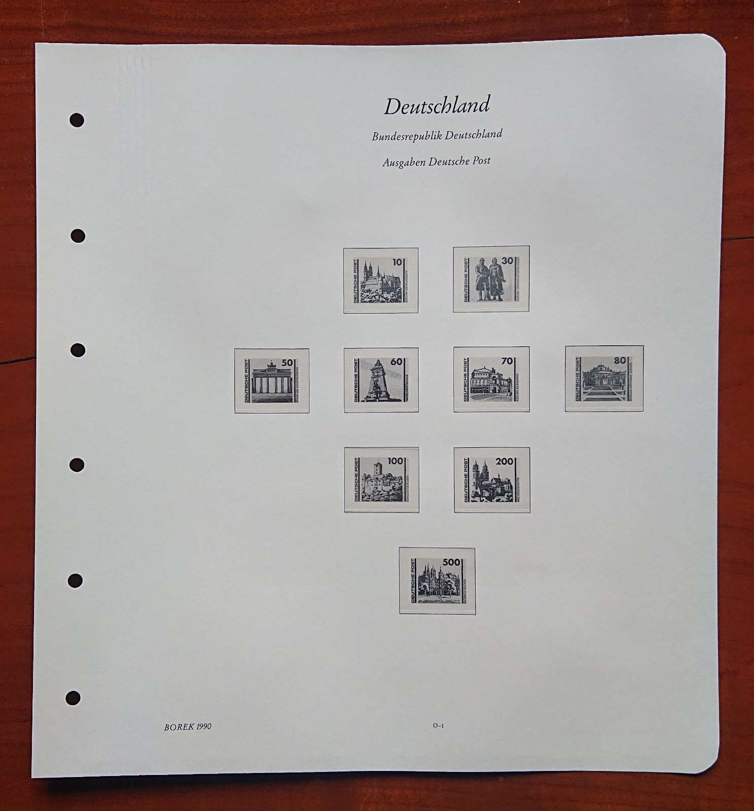 Vordruckblatt Federal Republic Germany Borek 1990 S.S.O-1 Castles & Castles