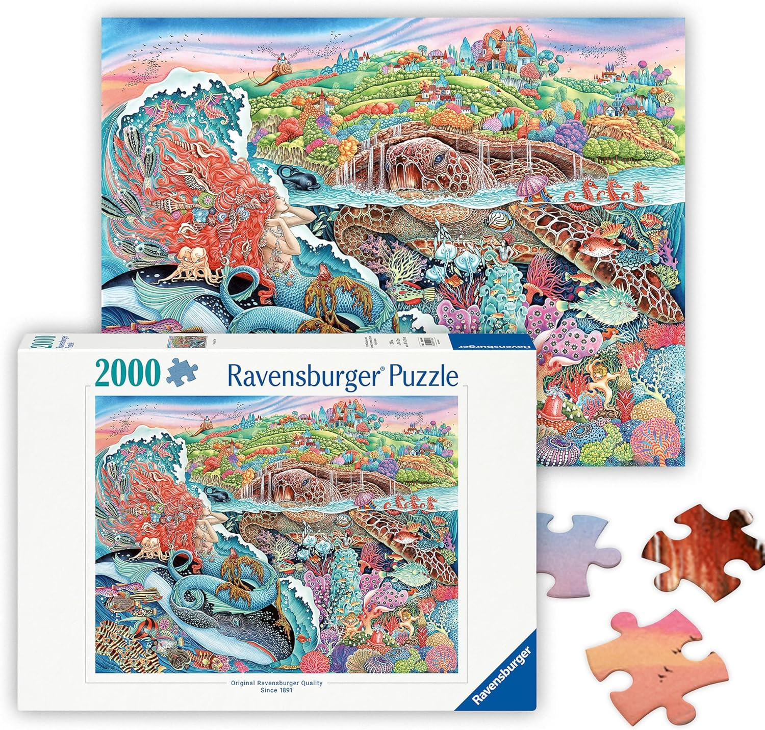 - Thalassic Tale - 2000 Piece Jigsaw Puzzle - Stunning Sea Fantasy - Whales, Mer