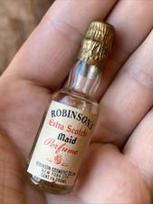 Vtg ROBINSON'S Extra Scotch Maid Perfume Glass Bottle 1950s RARE VG+ Foil Top