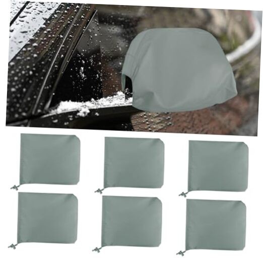 6PCS Car Side Mirror Snow Cover, Waterproof Auto Rearview Protection Grey