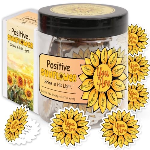 Positive Sunflower Bible Verse Jar – 60 Scripture Cards Positive Sunflower Jar
