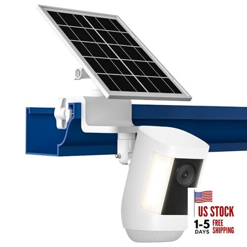6W Solar Panel with Gutter Mount for Ring Cameras,Stick Up Cam, Stick Up Cam 