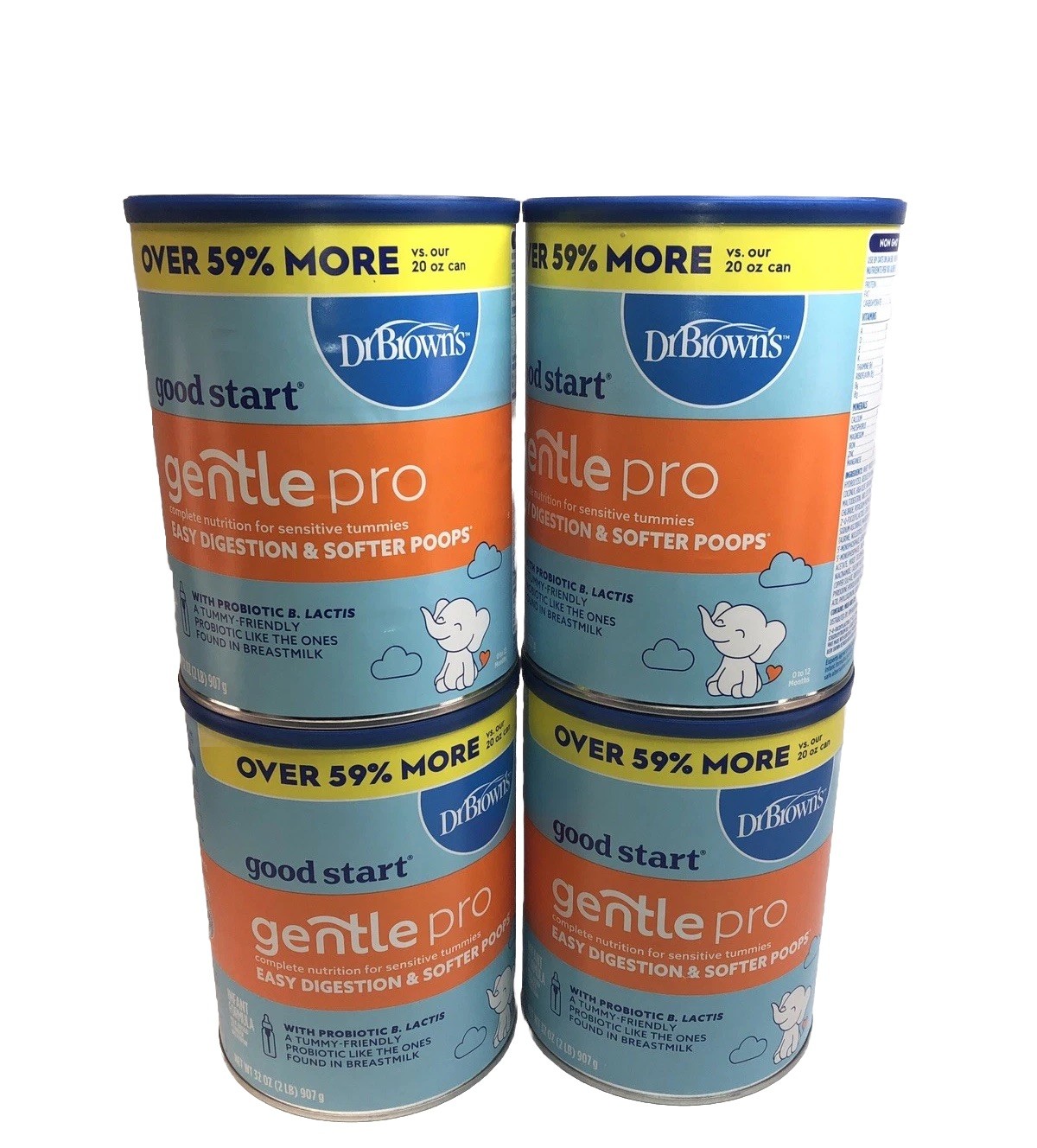 4 cans Good Start Dr. Brown’s Gentle Pro Baby Powder For Sensitive  32 Oz