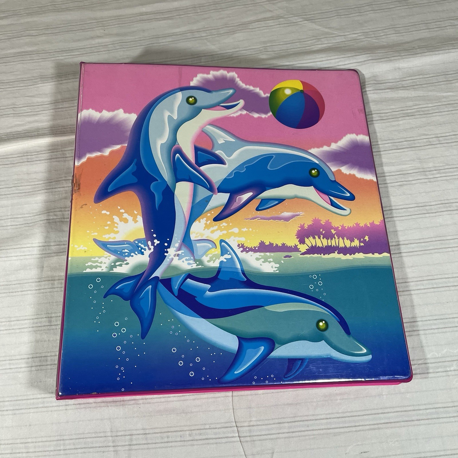 HTF Vintage LISA FRANK Dolphins 3-Ring Binder 90’s Dancing Made USA READ