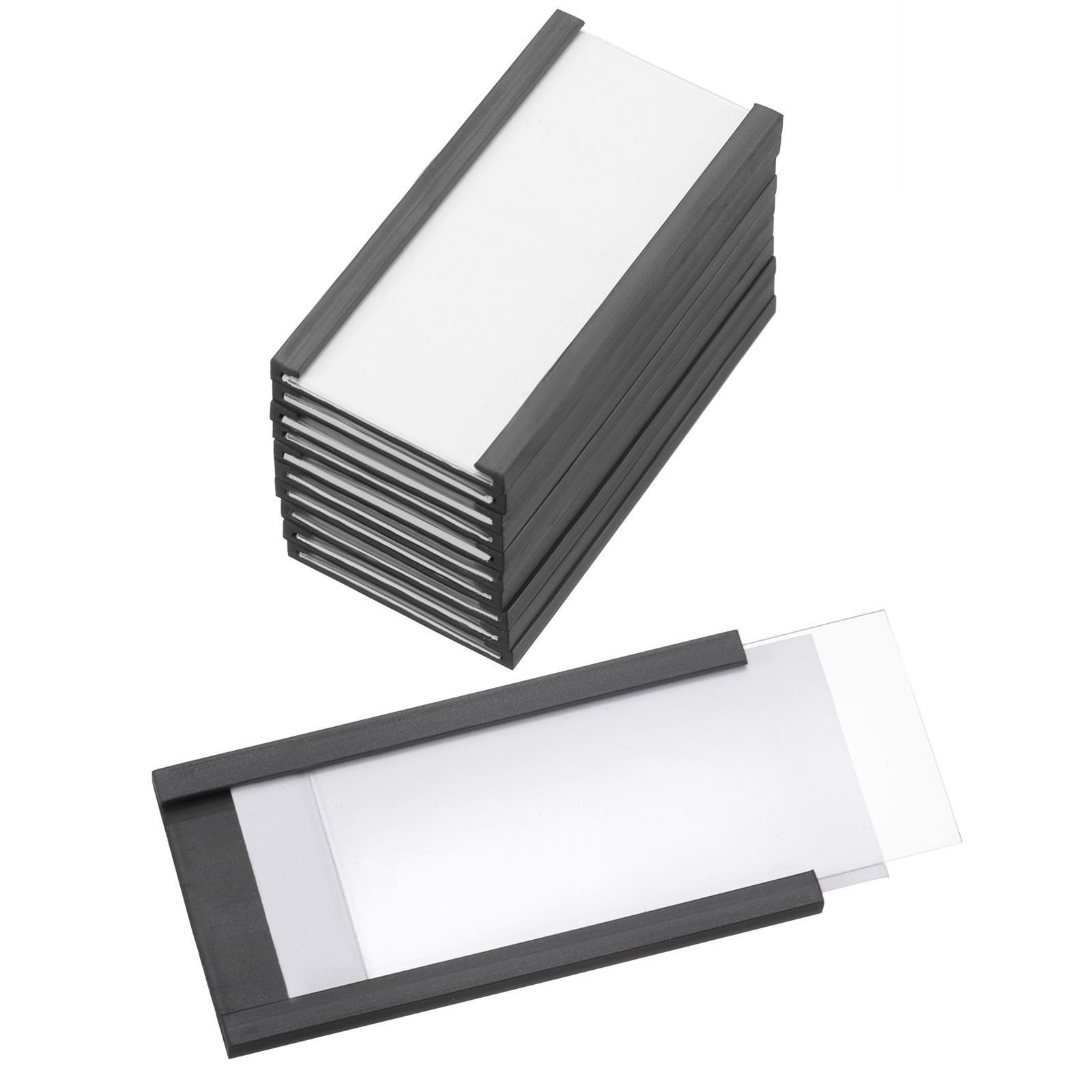 10 Pcs Magnetic Label Holder 2" x 1" with Paper Inserts C Channel