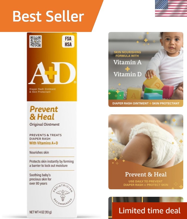 Diaper Rash Ointment Prevents & Treats Diaper Rash, Moisturizing Skin Protect...