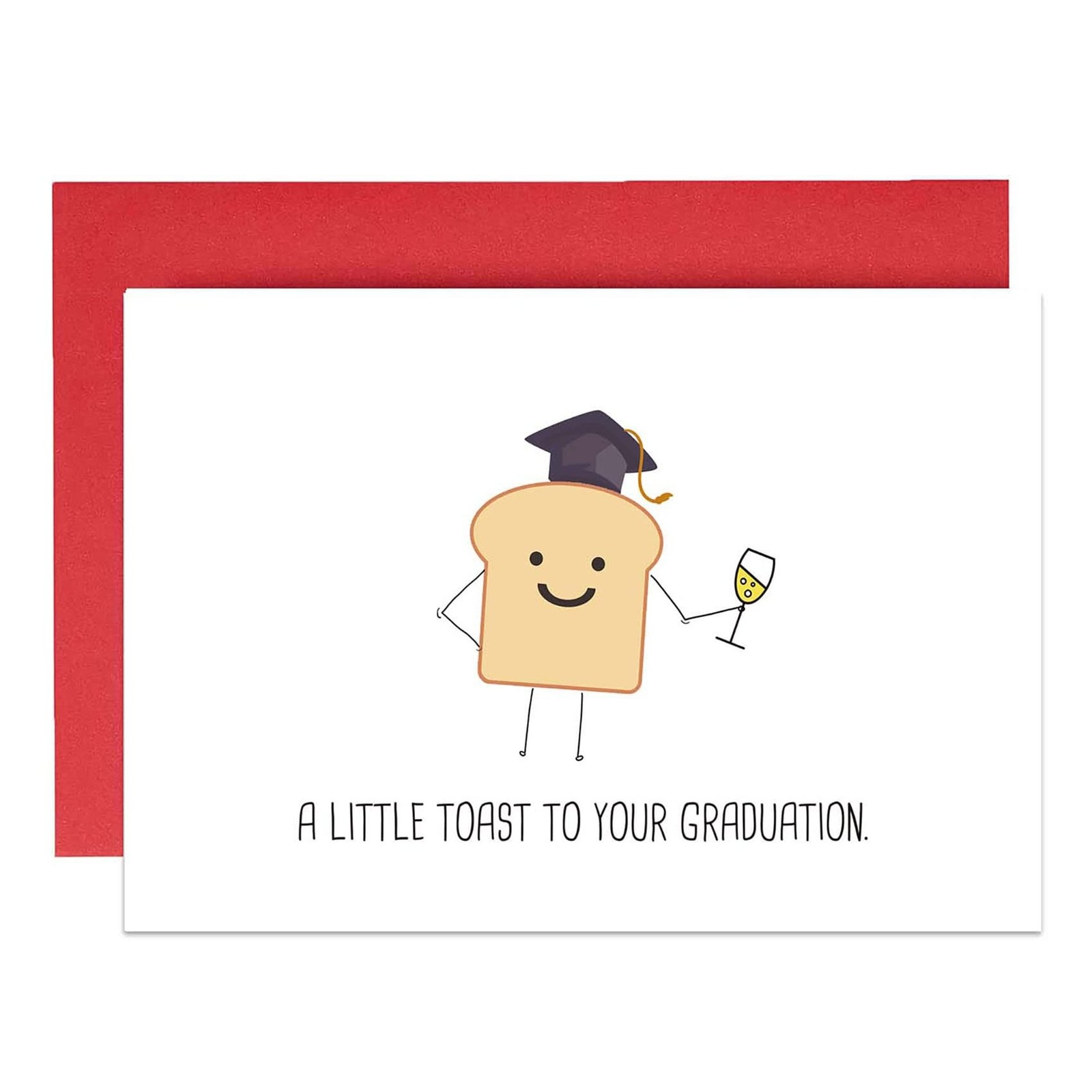 Cute Toast Congrats Card for Grad Students Classmate, A Little Toast to Your ...