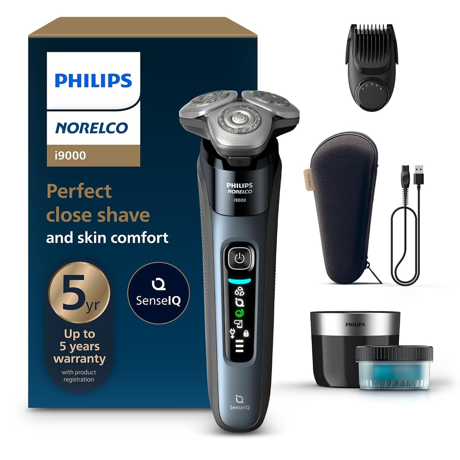 Philips Norelco i9000 Shaver X9001/91 SenseIQ 150,000 Cutting Actions / Minute