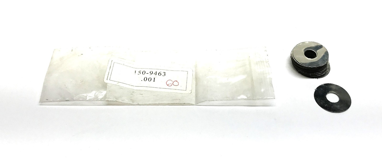 Unbranded Pack of (60) .001 Thick x 3/8 ID x 1-1/16" OD Arbor Shim 150-9463 NOS