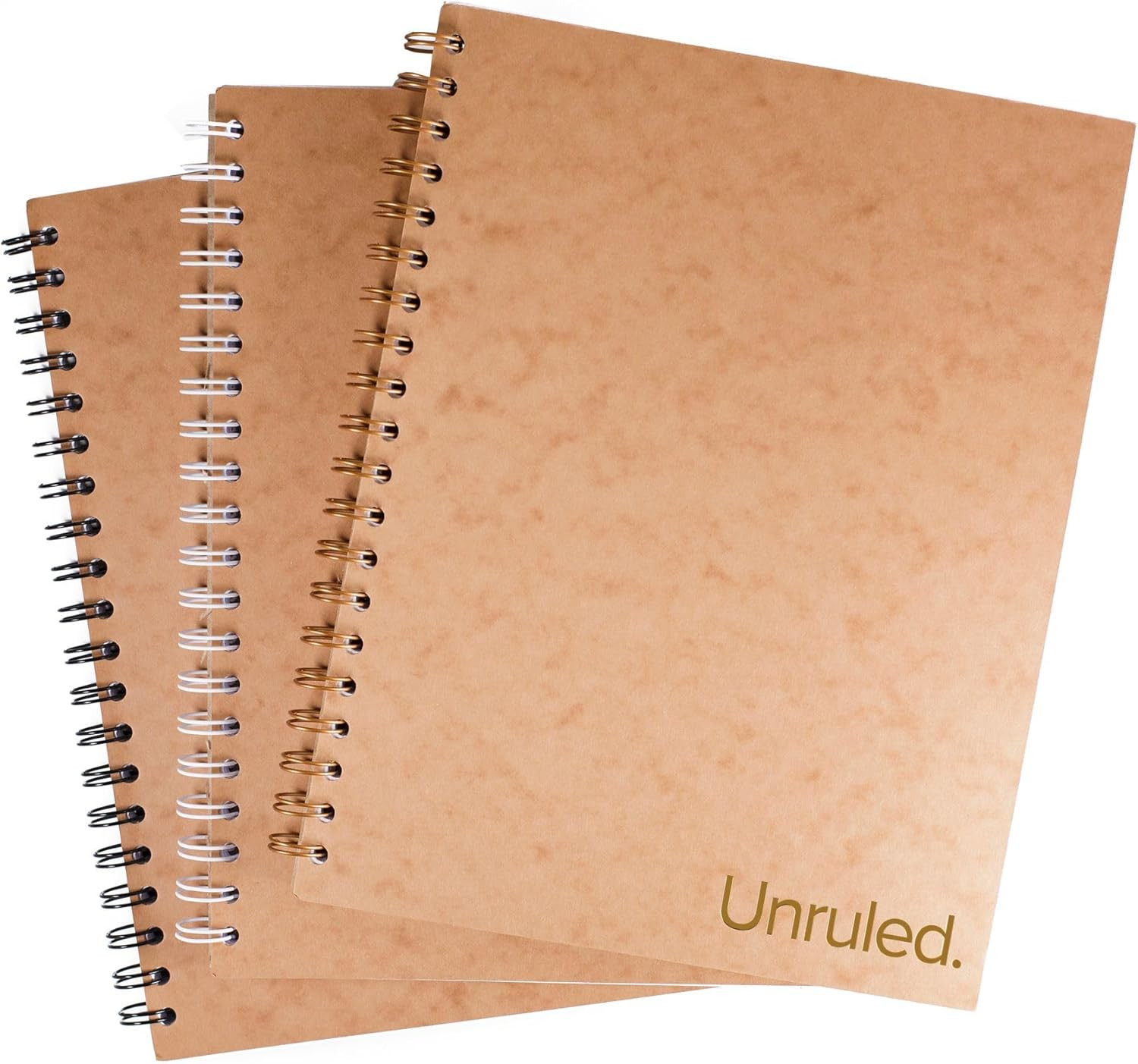 Unruled Classic Blank Spiral Notebook, 60Lb Premium Plain Paper, 70 Sheets, Recy