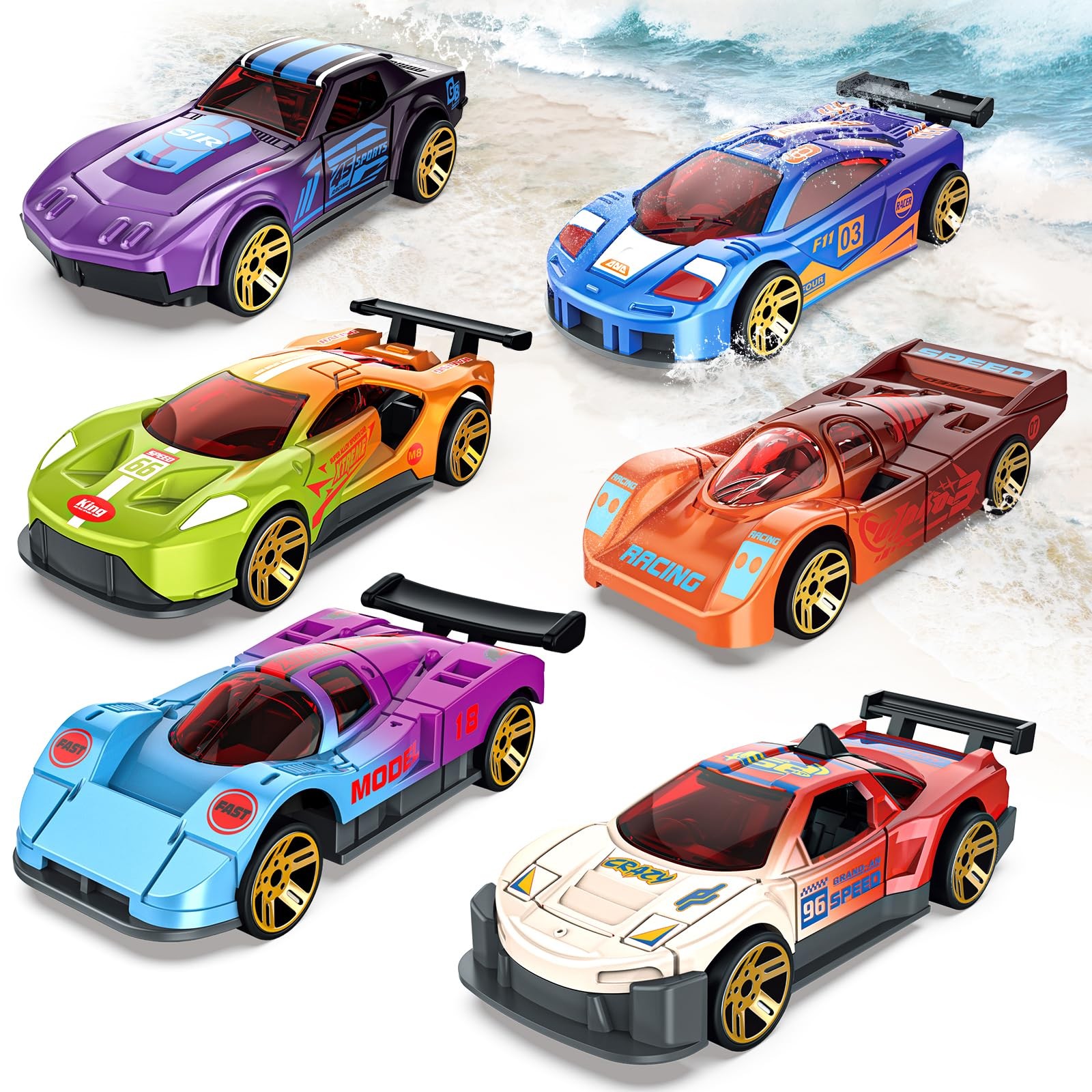 Color Changing Cars Toys Bath Toys for Kids Ages 1-3 4-8 Easter Basket Stuffe...