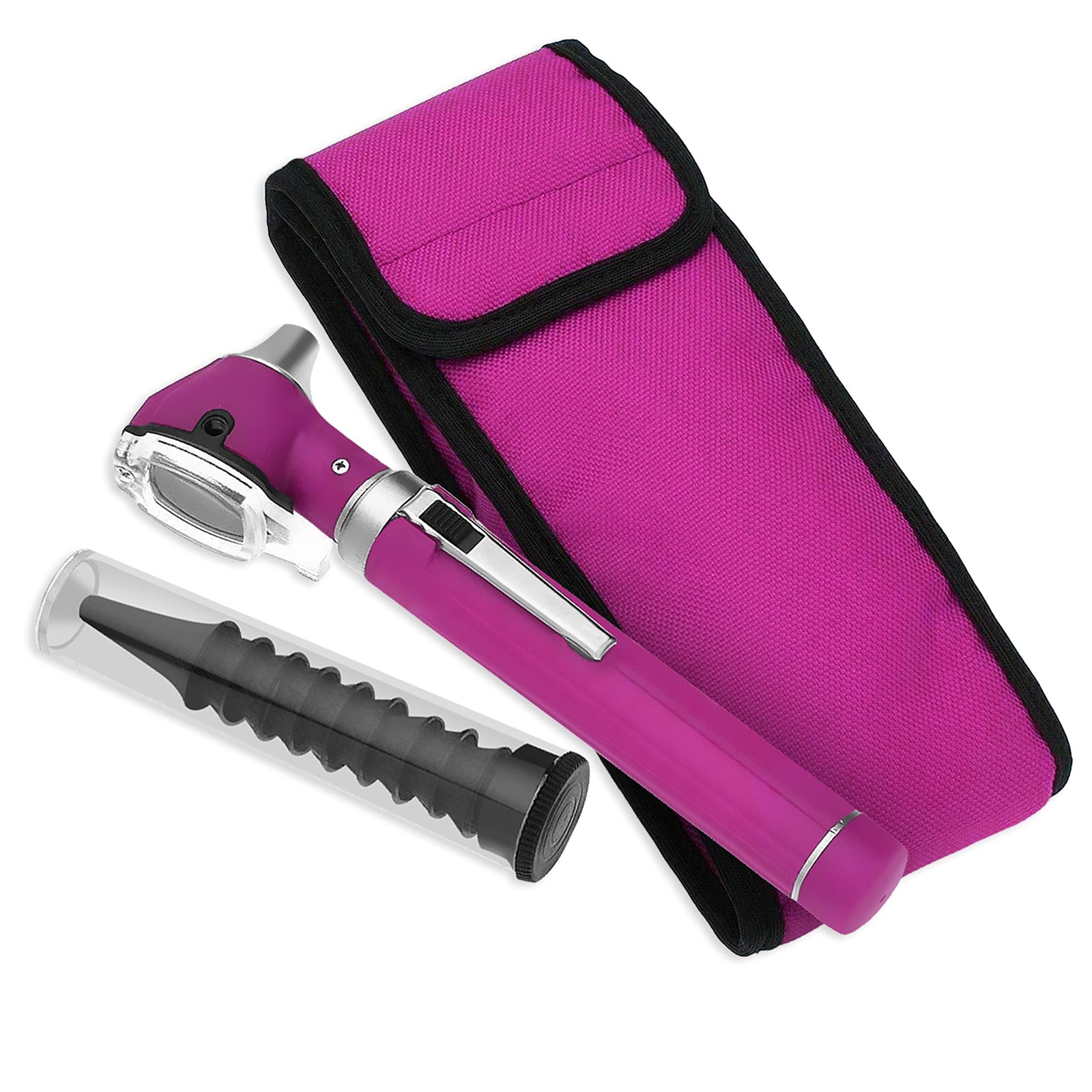 Fiber Optic Mini Otoscope Rainbow Many Colors - Pocket Otoscope with Case ENT...