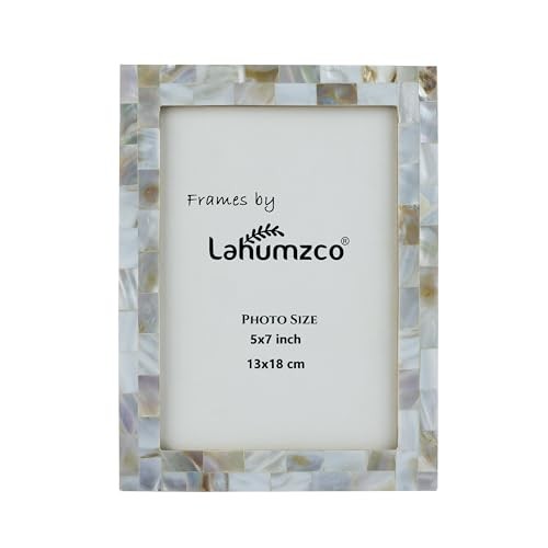 Mother of Pearl Photo Frame 5x7 – Handmade Decorative 5X7 INCH Multi Tone Pearl