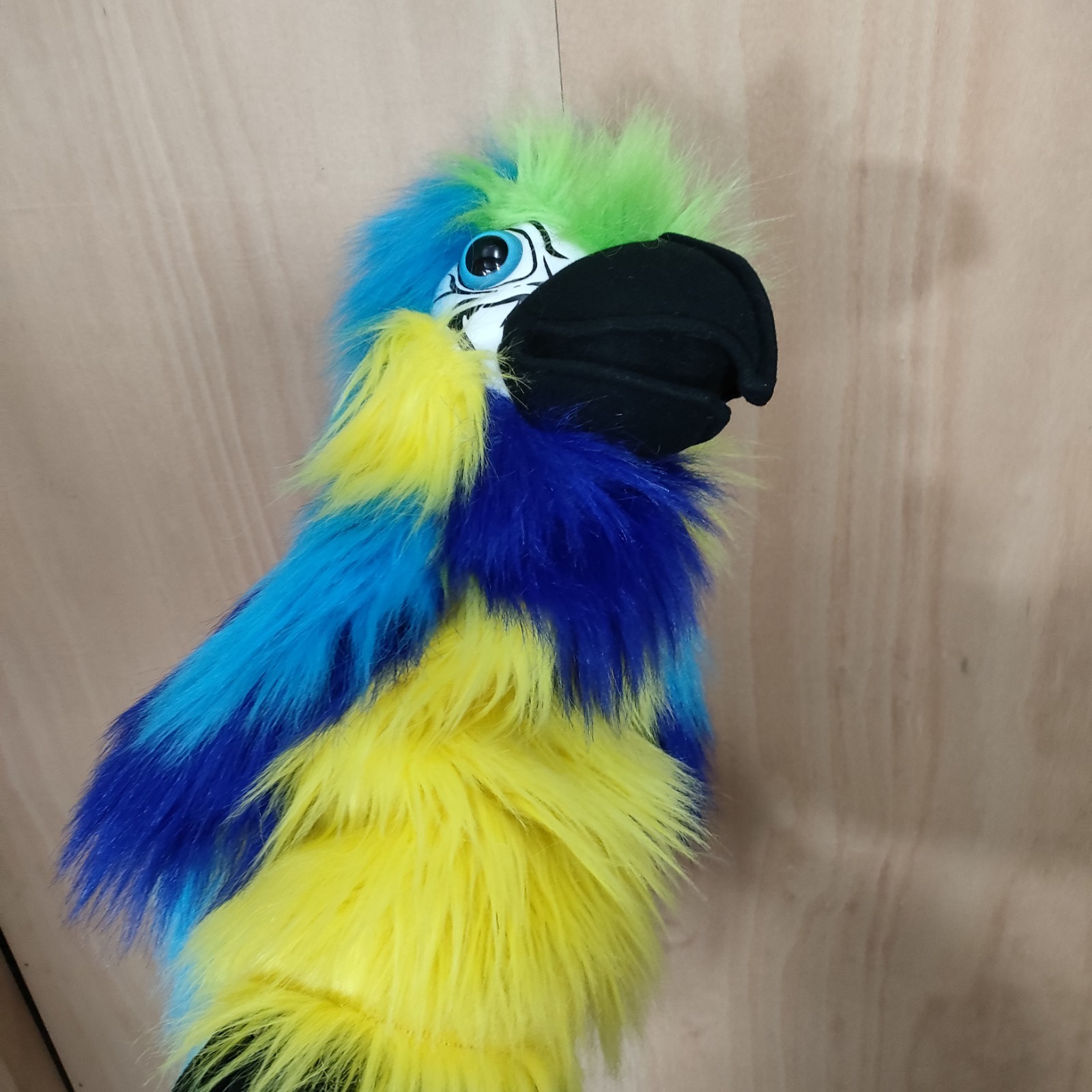 The Puppet Company Macaw Parrot Hand Puppet Large Blue Yellow