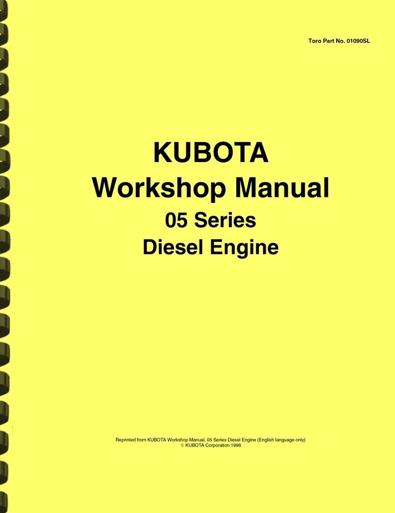 Kubota 05 Series Diesel Engine WORKSHOP MANUAL