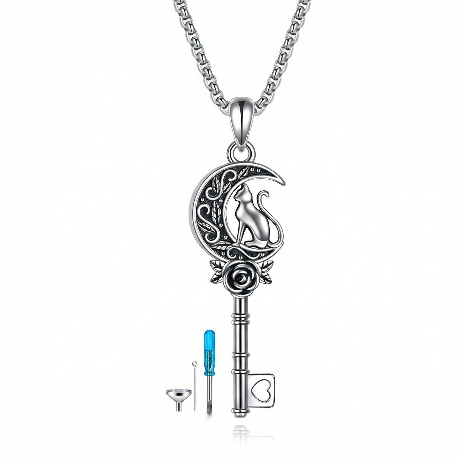 Cat/Dog Urn Necklace for Ashes Sterling Silver Cat/Dog Keepsake Pet Memorial ...