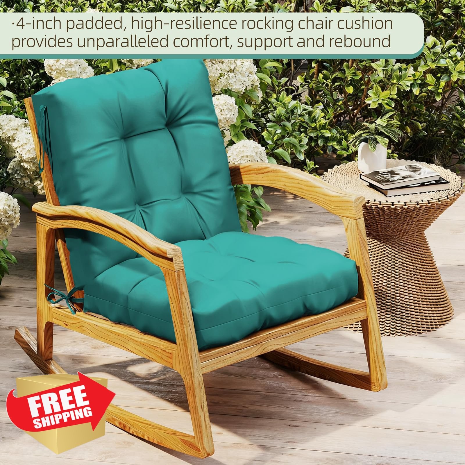 zanwu hwyd Outdoor Chair Cushion 42x21x4 Inch Lake Blue Seat Pad