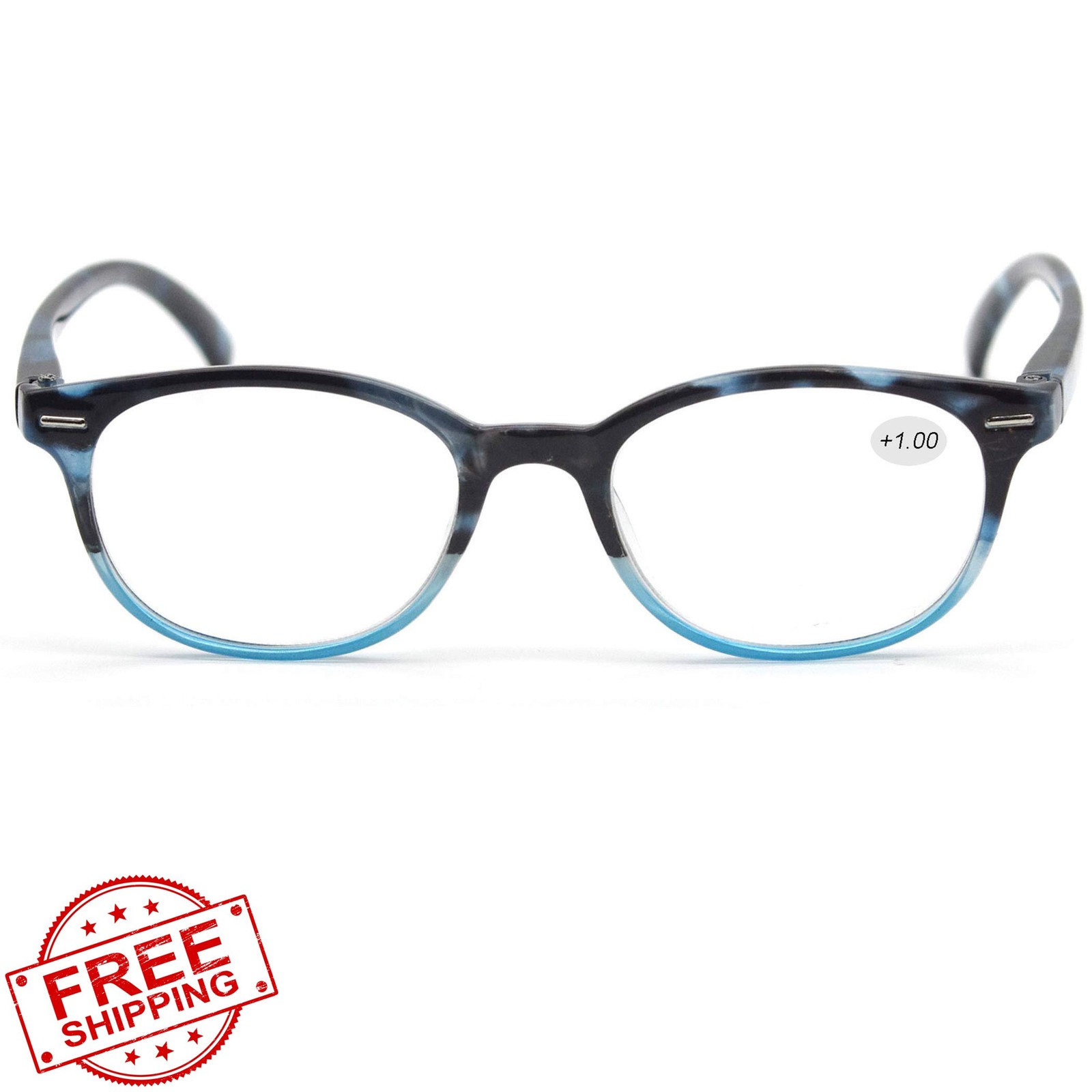 MODFANS Reading Glasses +1.00, 3 Pair Round Men Women Spring Hinge Style