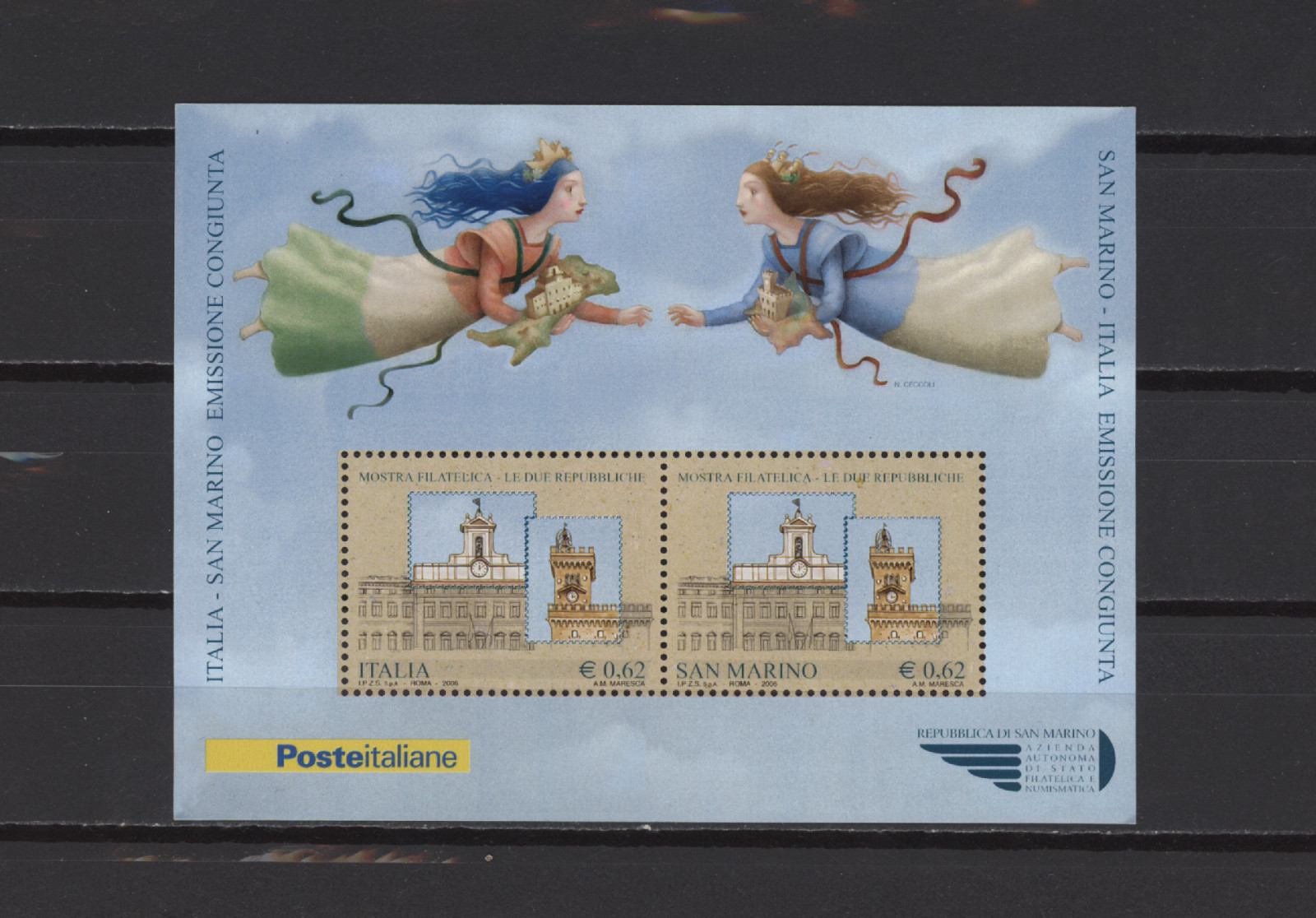 s58680 ITALY MNH** 2006 2 Republics joint issue with San Marino s/s