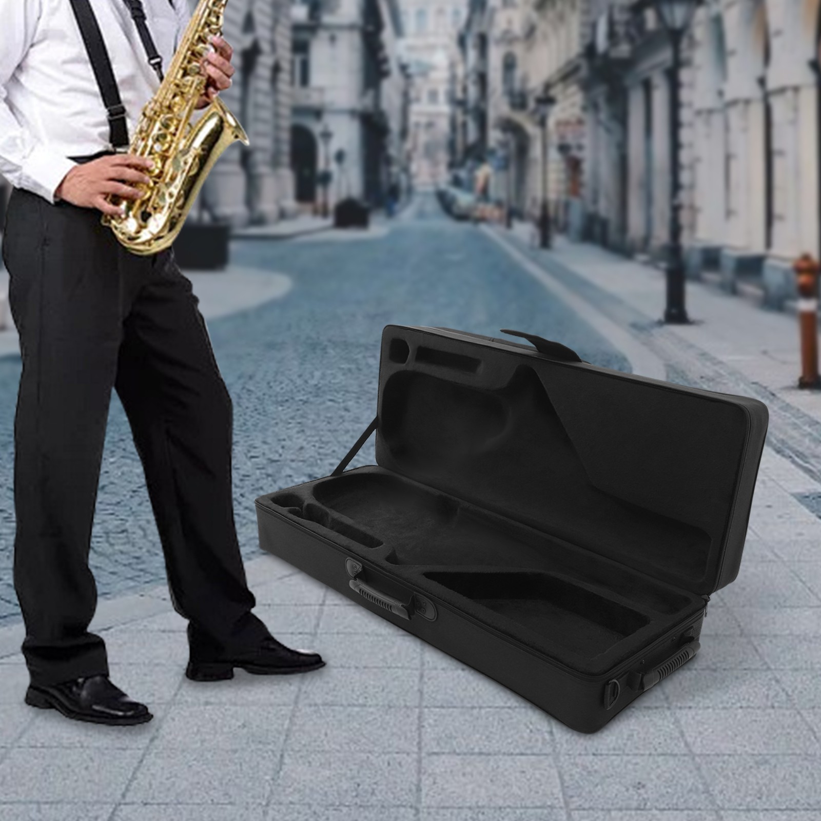 Portable Saxophone Carrying Bag Saxophone Case+Shoulder Strap(12.2*8.27*32.28in)