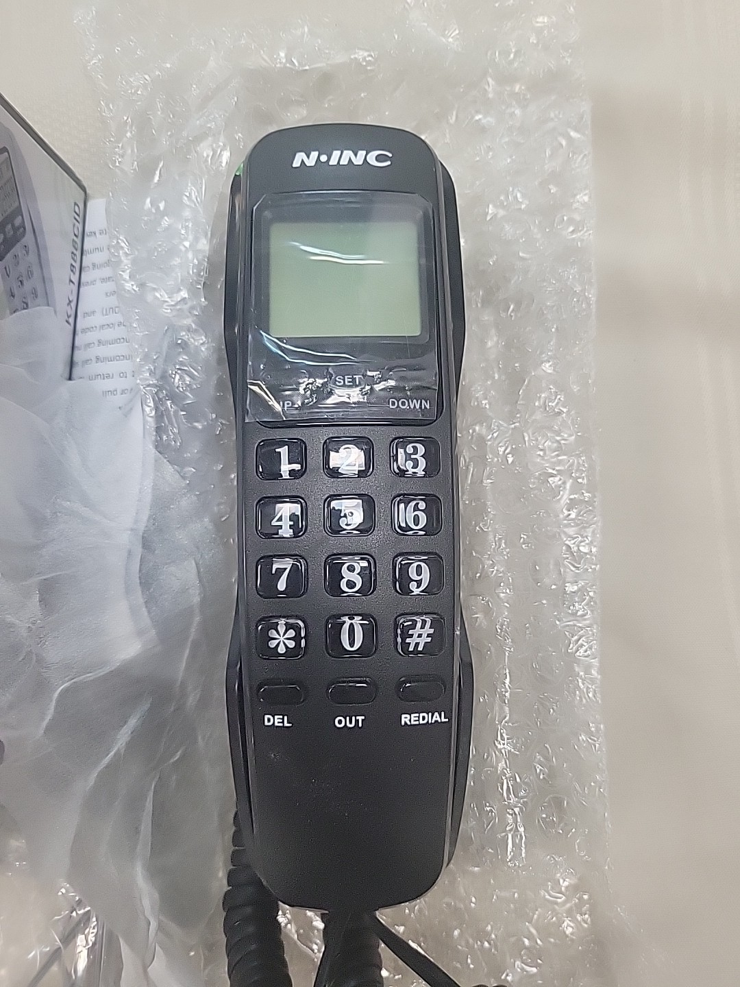12410 N-INC KX‑T888CID Corded Telephone with Flash & VIP Caller ID Black