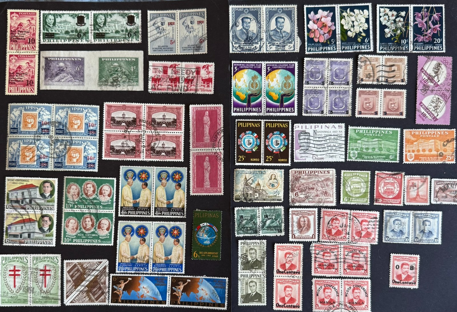 1940s-1960s Phillipines Stamps Lot Bundle (80 Stamps) 2 Scans Mint & Used Asia