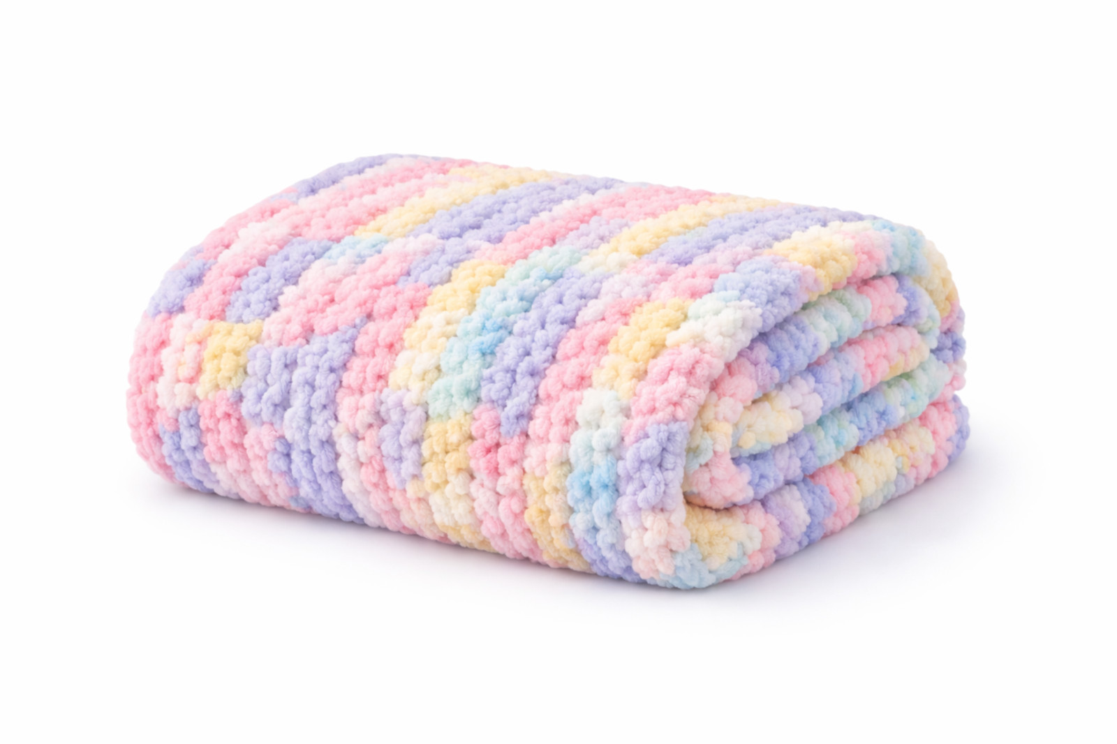 Hand Crochet Baby Blanket – Ultra Soft Chenille Polyester Blanket 32x40 –