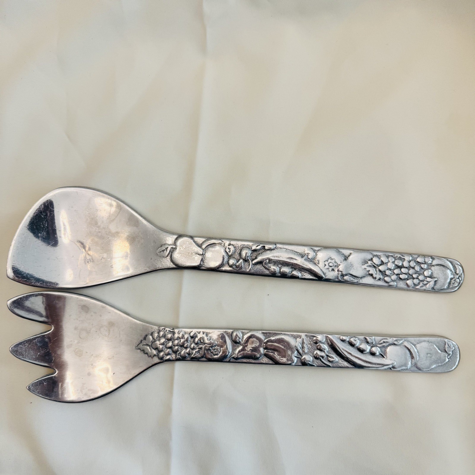 Vintage Wilton Armetale William & Mary Salad Serving Utensils – Spoon & Fork Set