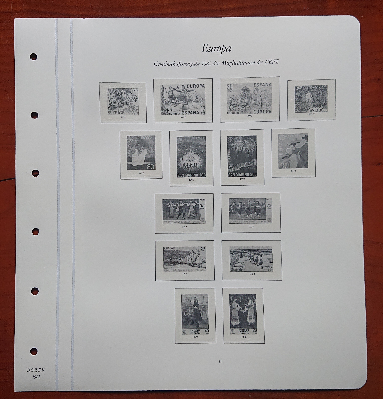 Vordruckblatt Europe Sinking Joint Issue 1981 Mitgliedstaaten Cept Spain