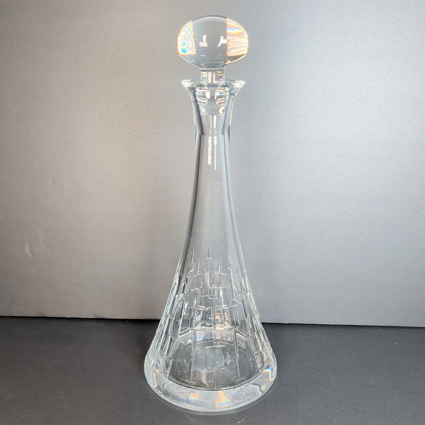 Royal Doulton Crystal Abacus Decanter Clear Glass Barware Wine Liquor Carafe