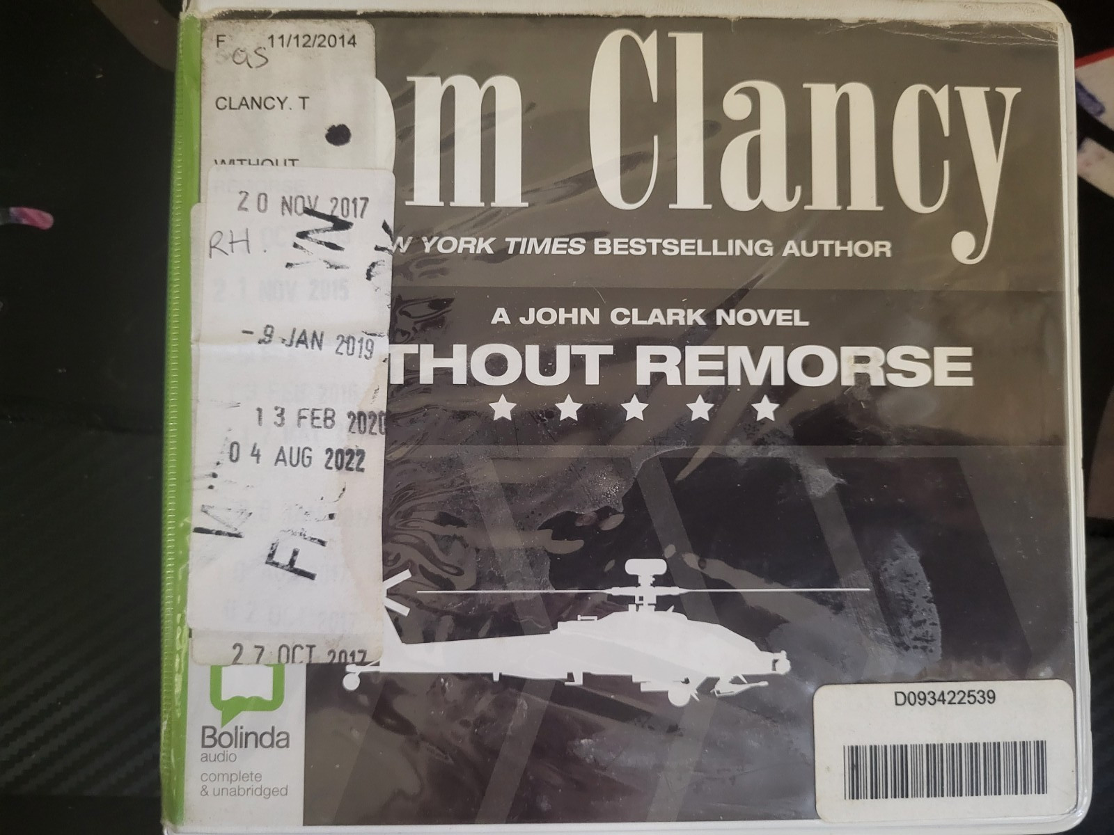 TOM CLANCY - WITHOUT REMORESE - 22 CDS AUDIOBOOK UNABRIDGED DISC ONLY