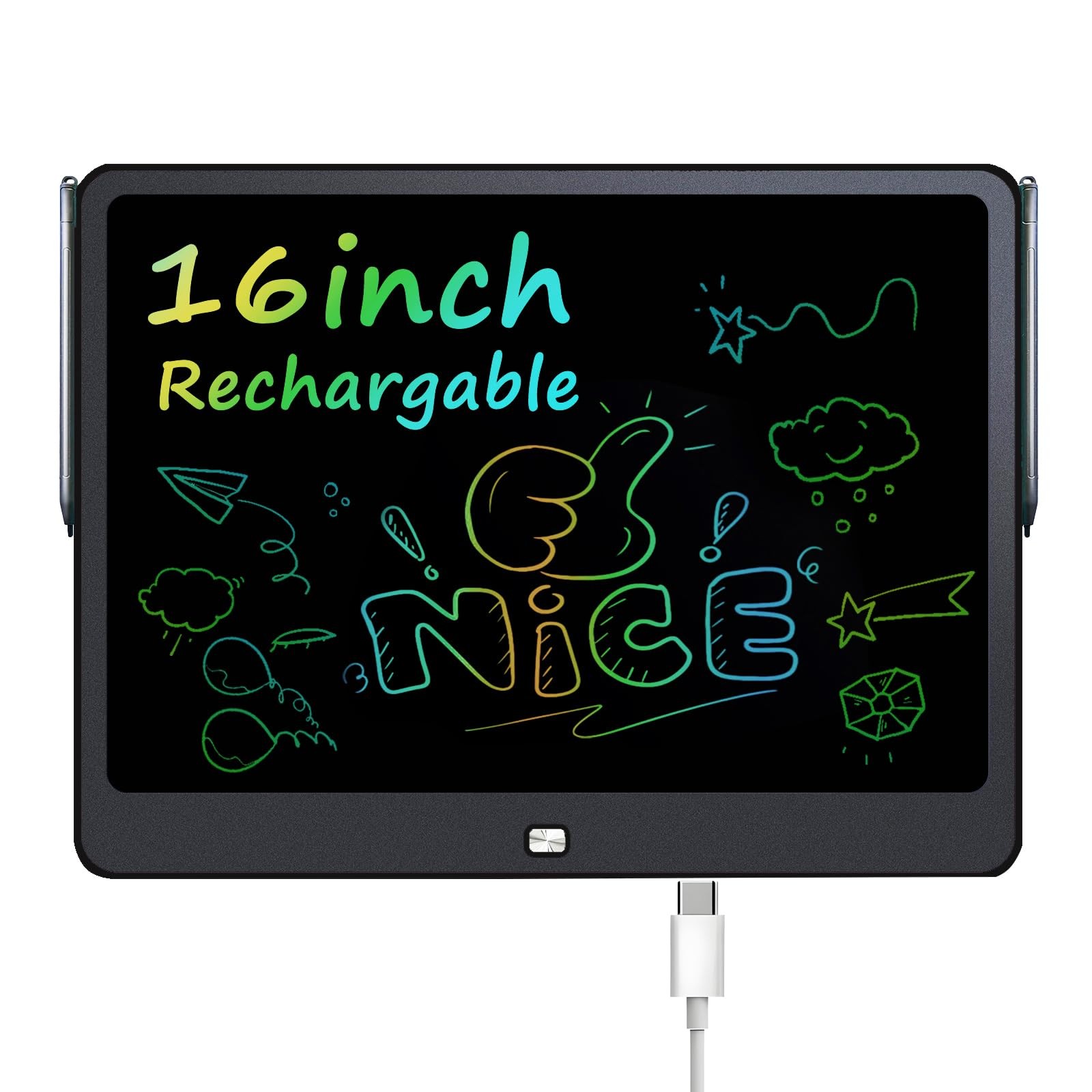 Rechargeable LCD Writing Tablet for Kids, 16 Inch Colorful Drawing Tablet, Ed...