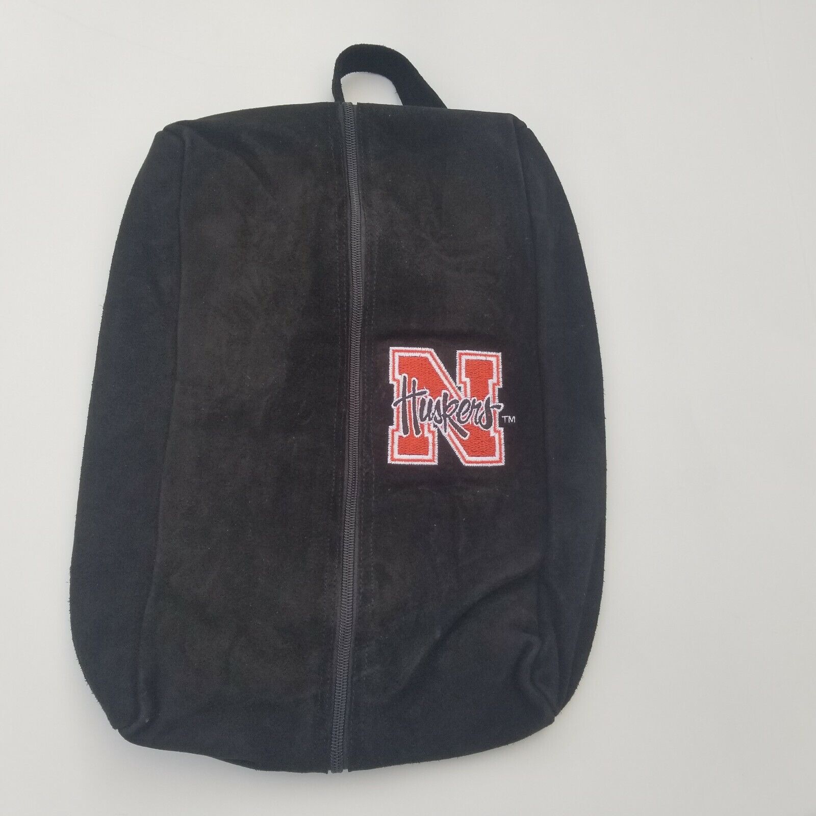 NEBRASKA HUSKERS CORNHUSKERS Golf VTG Suede Golf Shoe Storage Zippered Bag NOS