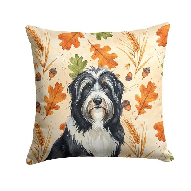 Carolines Treasures WDK7701PW1414 14 x 14 in. Black Bearded Collie Heirloom F...