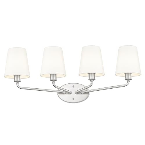  29 Inch Brushed Nickel Vanity Light, 4-Light Bathroom Brushed Nickel -4 Light