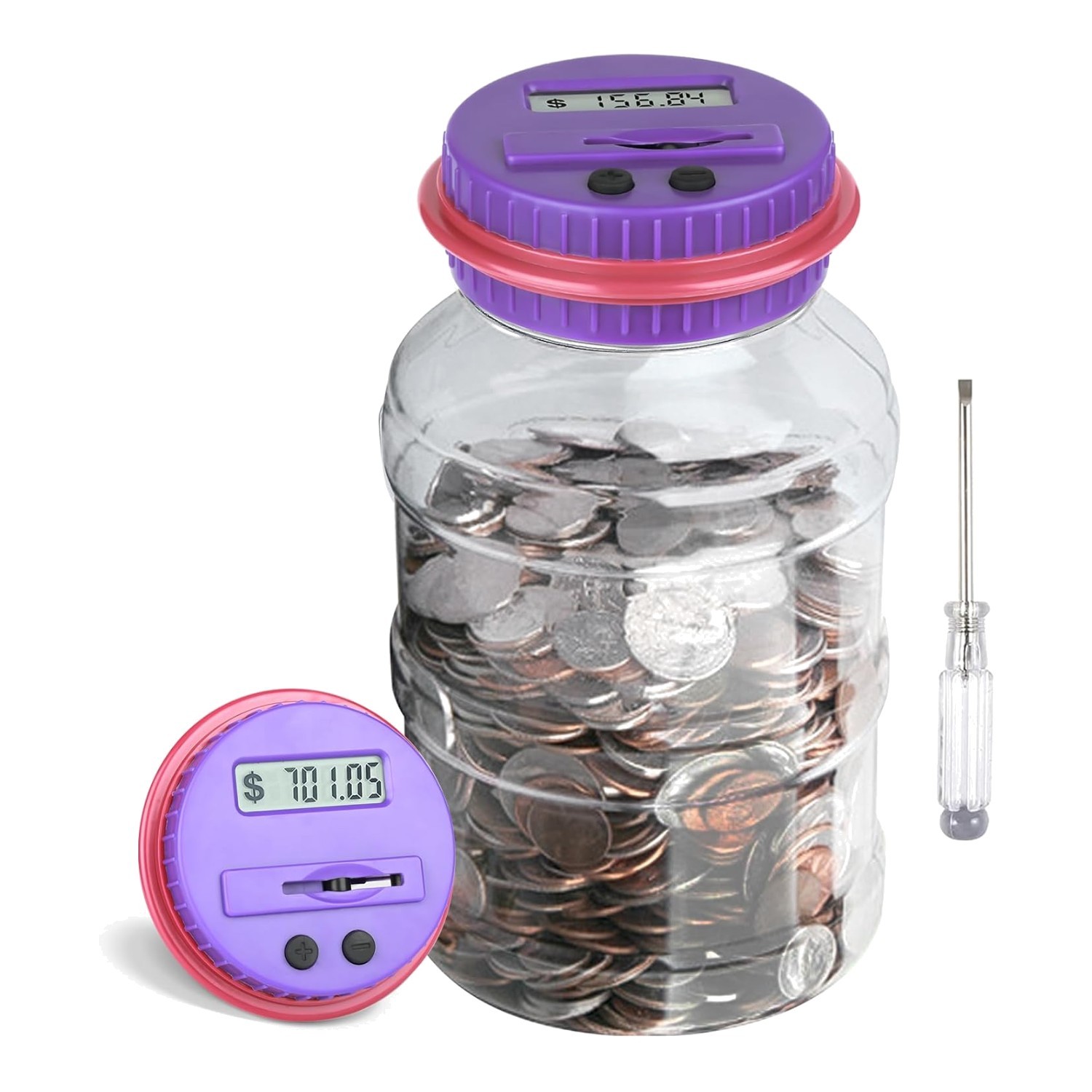 Unique Large Coin Counting Bank - Digital LCD Display for Effortless Savings
