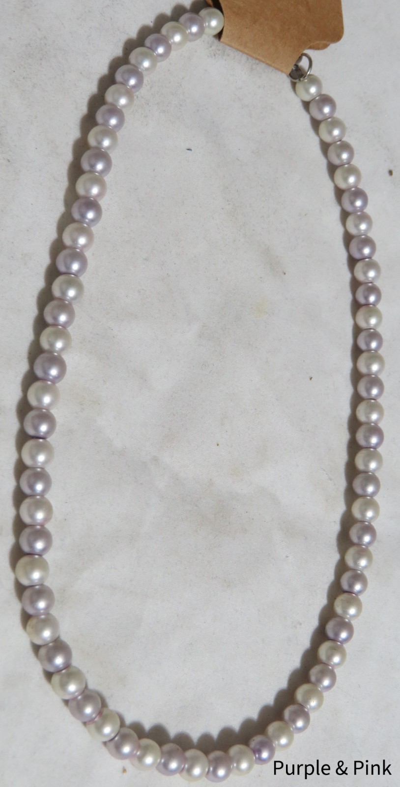 Pink & Purple Glass Beaded Pearl Handmade Necklace