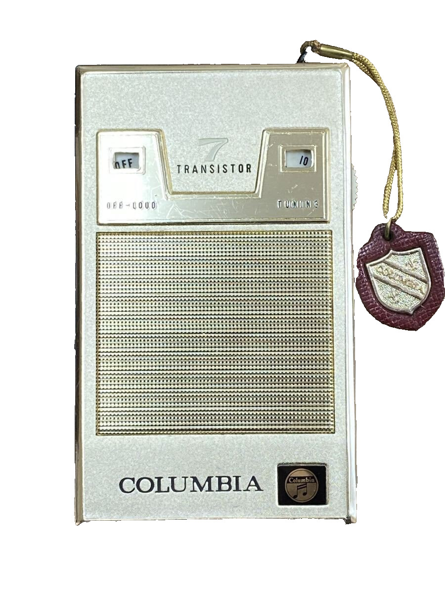 Columbia 7 Transistor Radio Vintage Ultra Thin Gold Model Made in Japan Junk