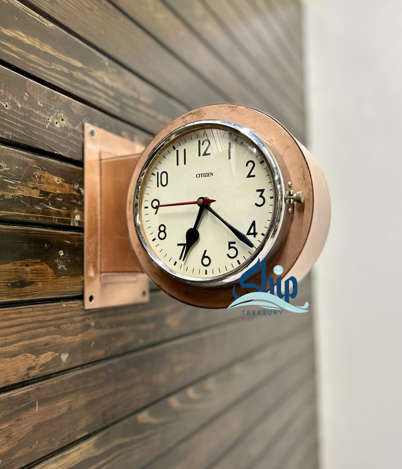 Dual-Face Original Ship Clock – Vintage Steel & Copper-Coated Quartz Timepiece