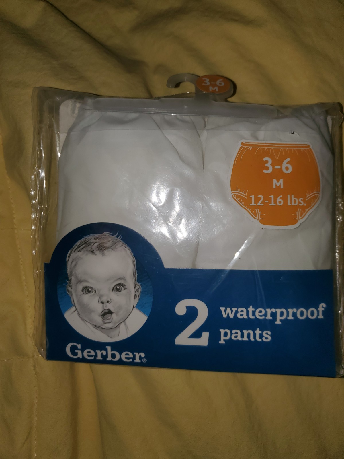 Gerber waterproof plastic pants white 3-6 Months New in Package 2 pack