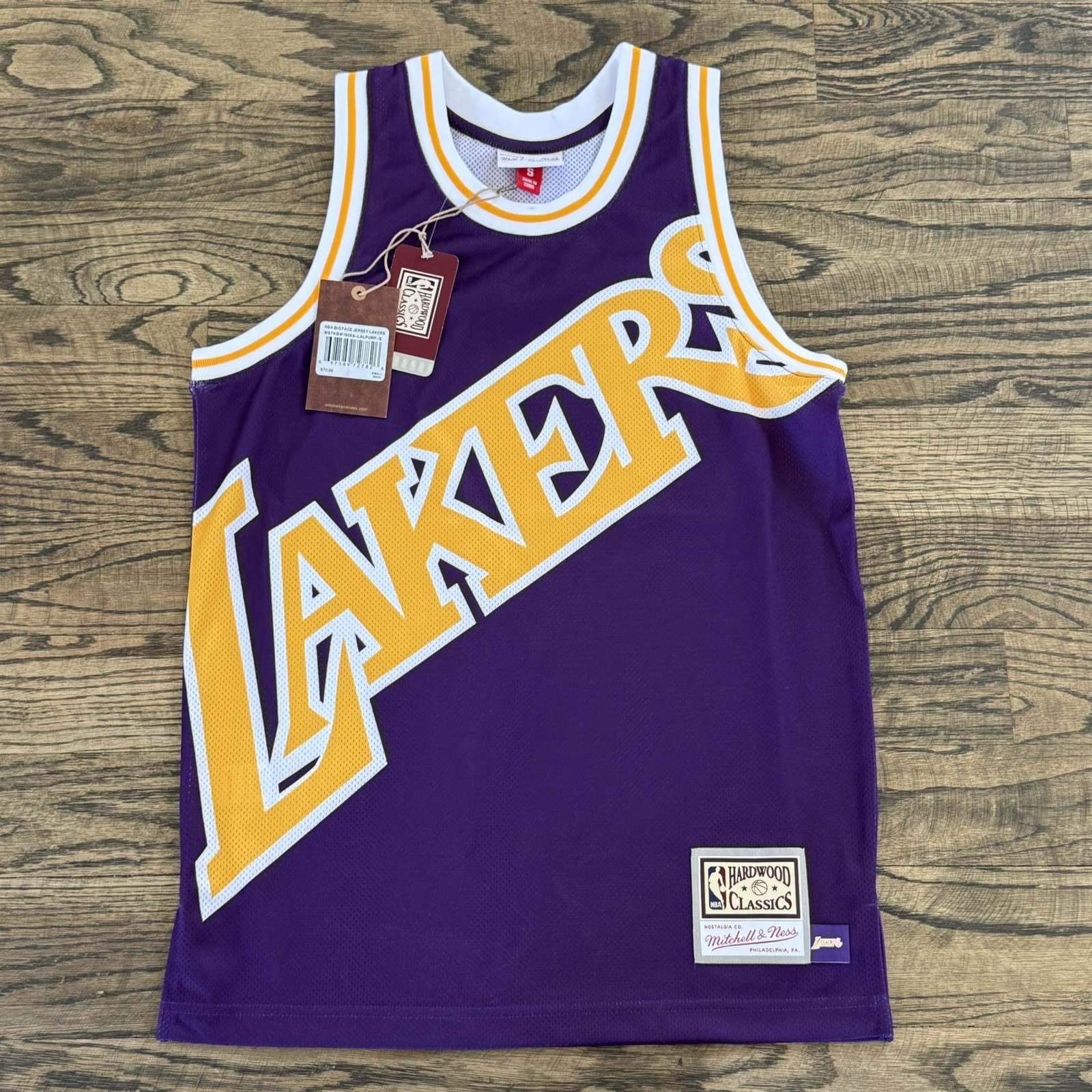 NEW Mitchell & Ness Los Angeles Lakers Big Face Swingman Jersey Purple Men Small