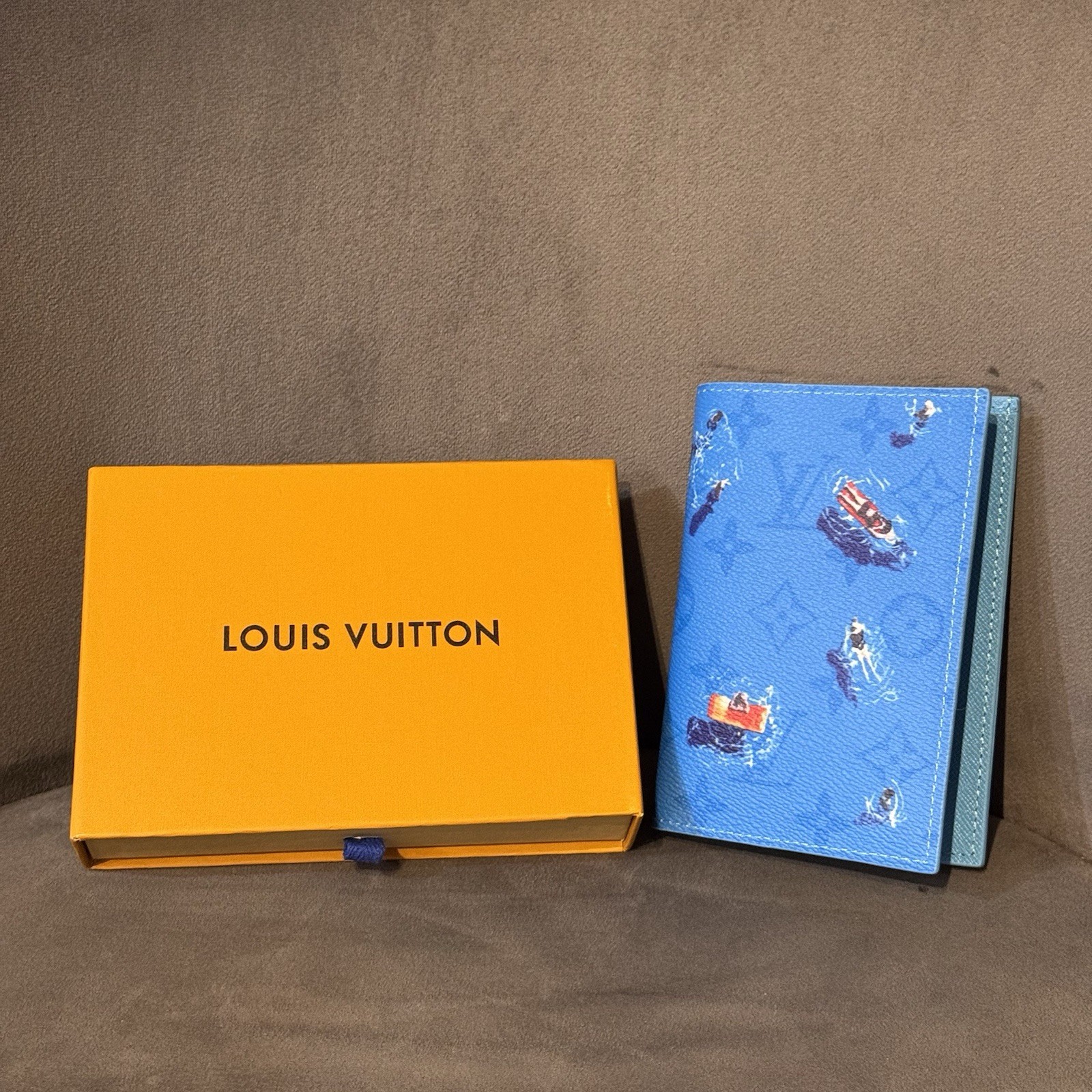 Louis Vuitton Blue Pool Canvas Passport Holder – Designer LV Travel Cover