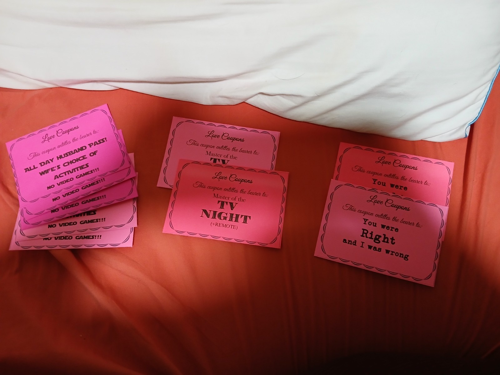 Love Coupons - Get Your Husband Away From The Screen! Set of 10 coupons