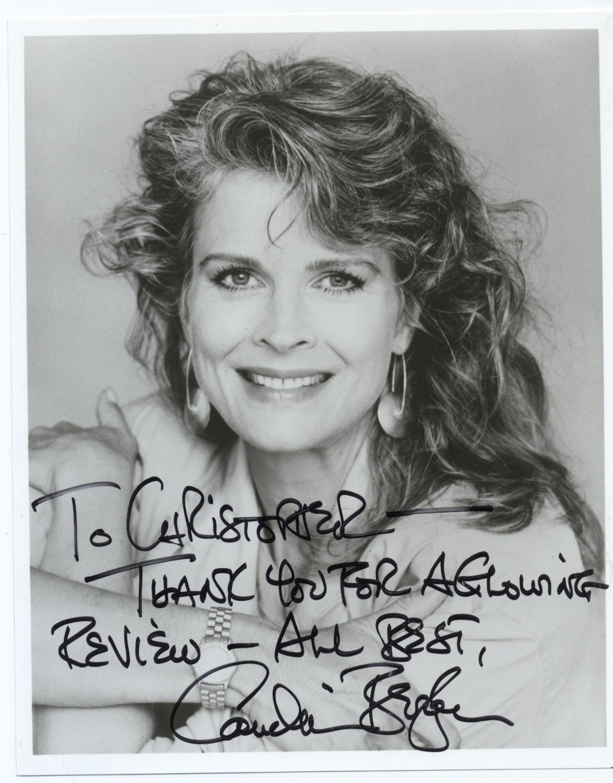 Candice Bergen Autographed Inscribed Photo 8x10 1989 Murphy Brown