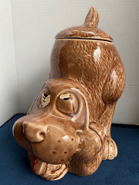 VTG McCoy Pottery USA Hound Dog Cookie Jar 0272 MCM 1970s retro